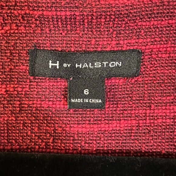H by Halston Shiraz Burgundy Slub Knit Asymmetrical Zip Moto Jacket A270336 Sz 6 - Picture 2 of 6